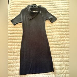 Calvin Klein Gray/ Black Asymmetrical knit  Dress